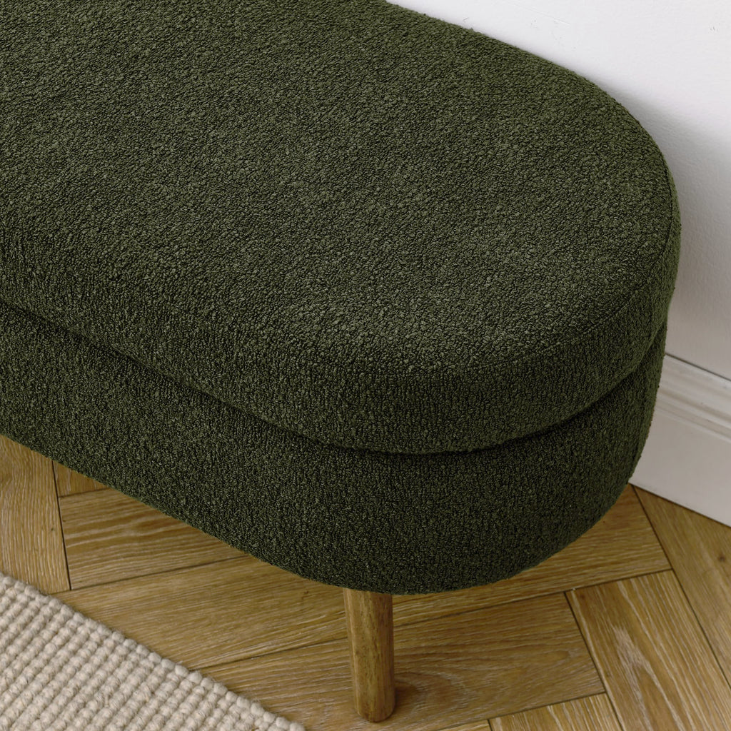 Oval Storage Bench with Rubber Wood Legs B730092