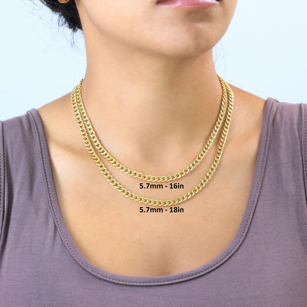 14k Yellow Gold Cuban Chain Necklace H30646
