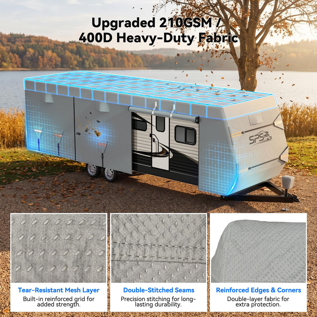 Waterproof Ripstop Travel Trailer RV Cover 24-27ft N2372