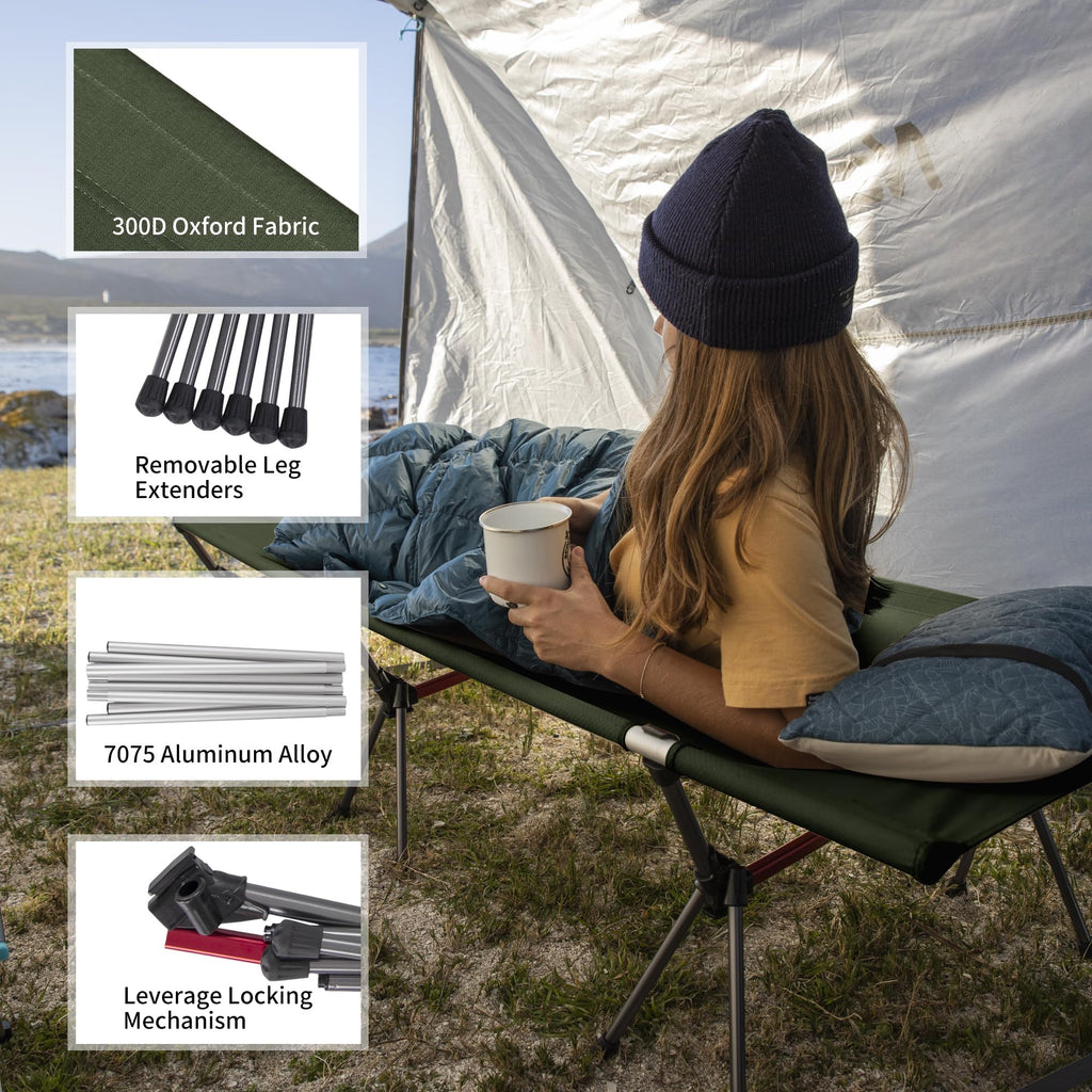 Height Adjustable Ultralight Folding Camping Cot D116000