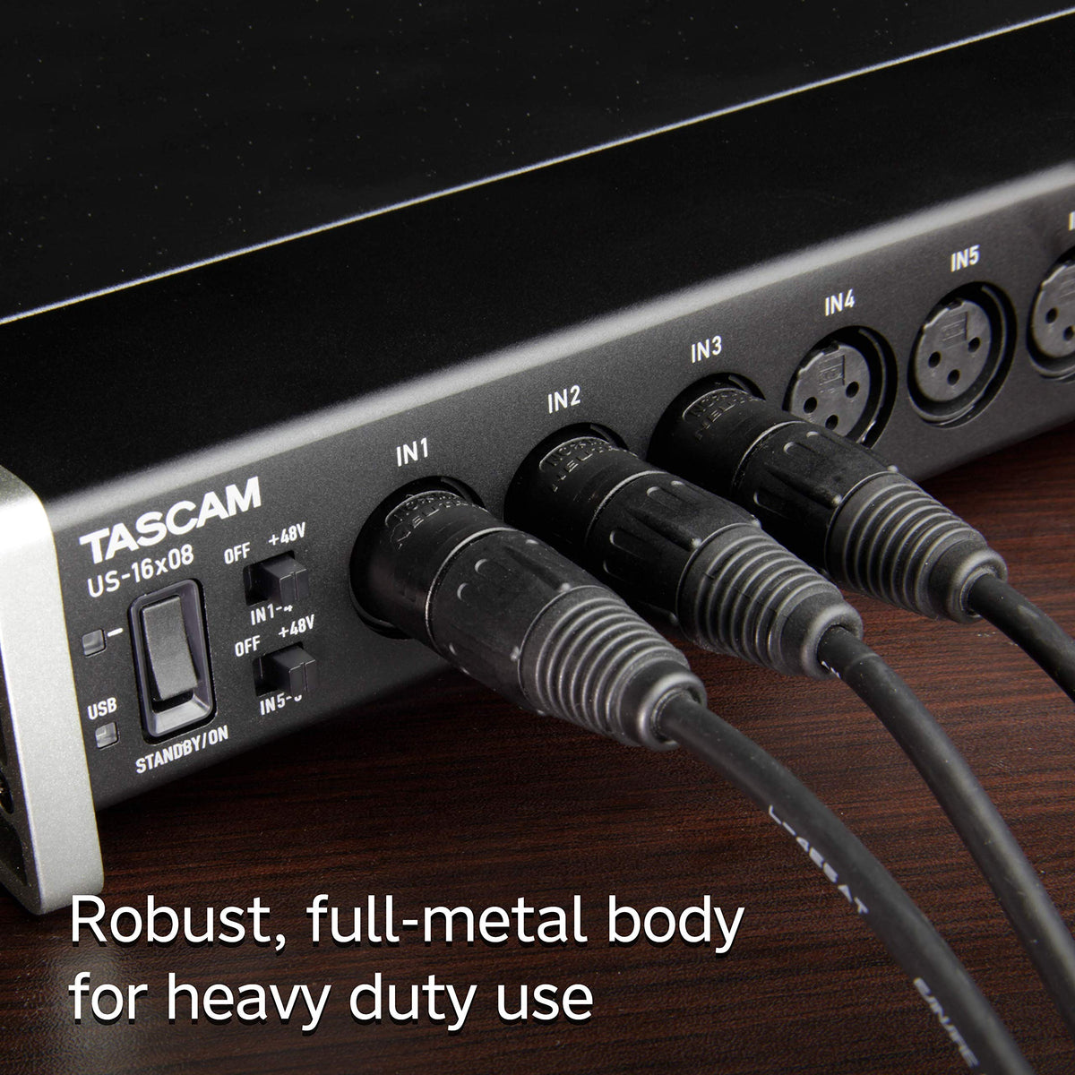 Rackmount USB Audio/MIDI Interface, 8 XLR/8 1/4" Inputs, 8 Outputs, Black Q2280