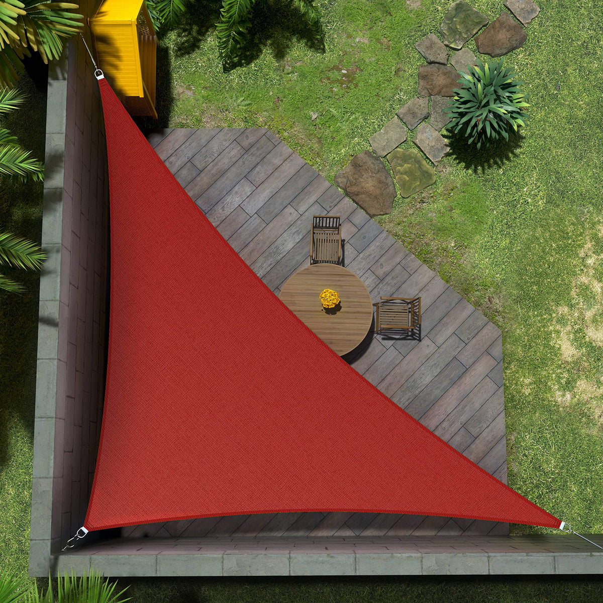 20' x 20' x 28.3' Red Triangle Sun Shade Sail V6237